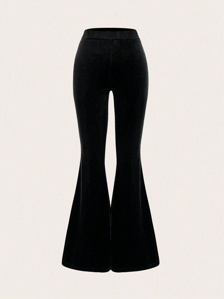 İspanyol Bel Lastikli Siyah Çelik Tayt