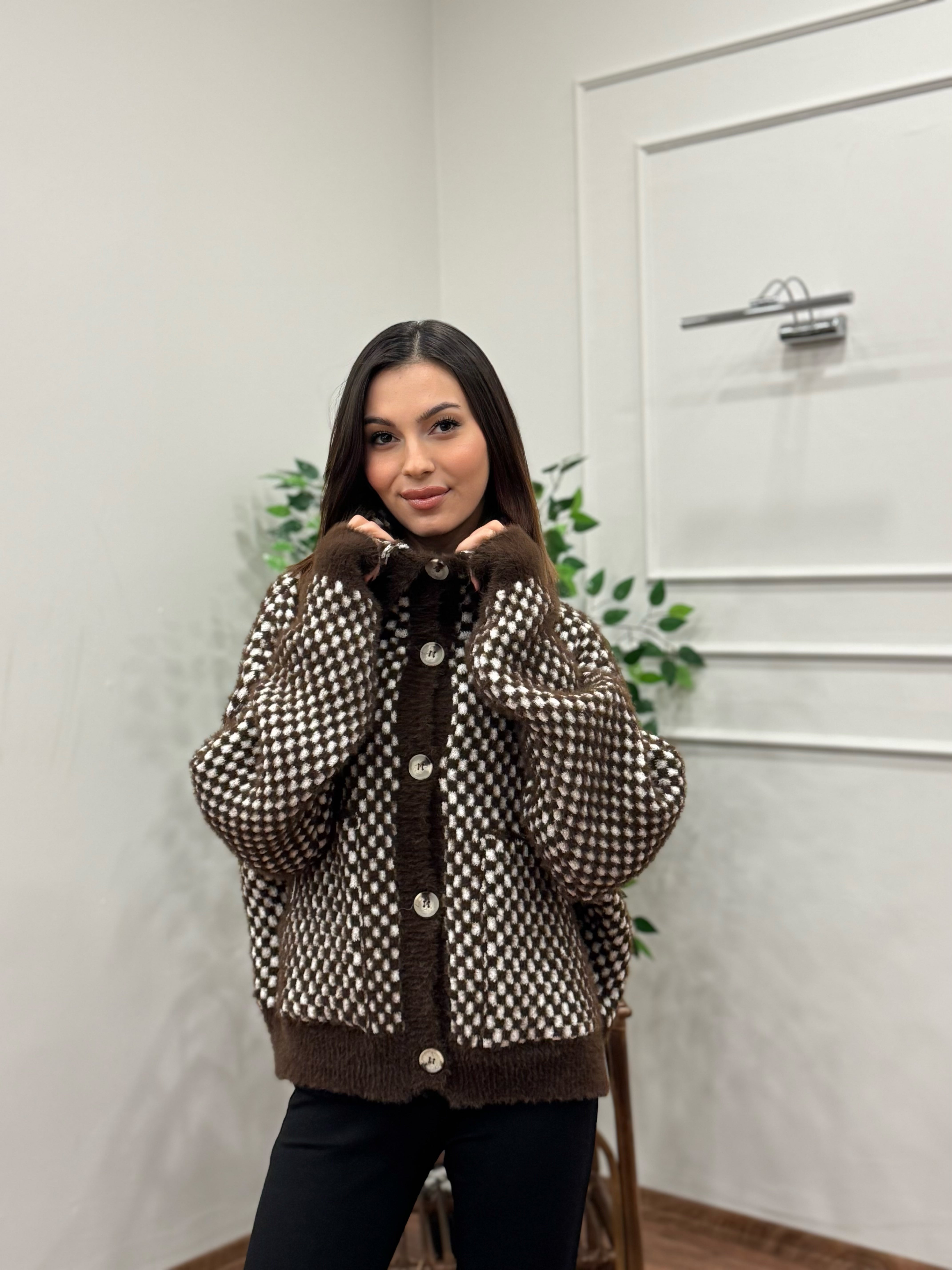 Check Dama Desen Hırka