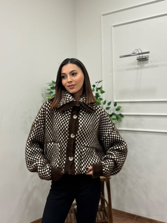 Check Dama Desen Hırka