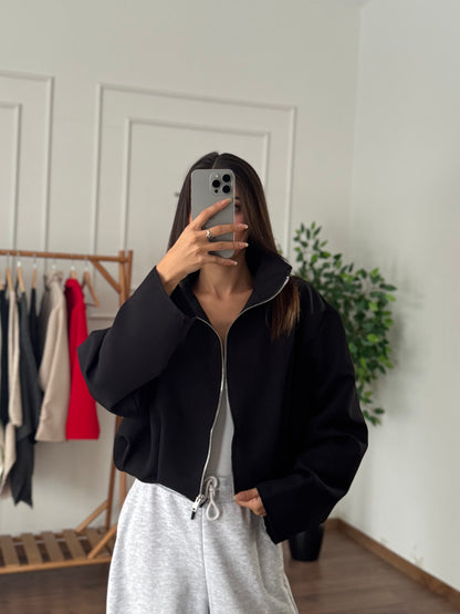 ZRA Muadil Bomber Siyah Ceket