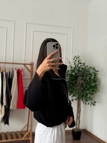 ZRA Muadil Bomber Siyah Ceket