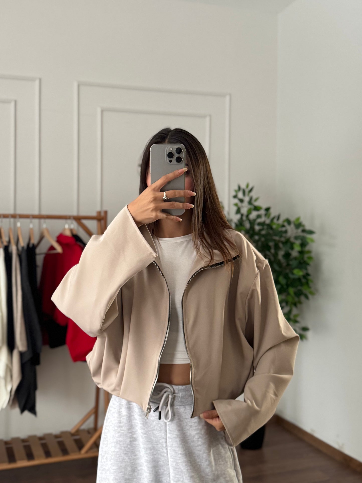 ZRA Muadil Bomber Bej Ceket