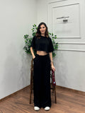 Leva Modal Crop Siyah Takım