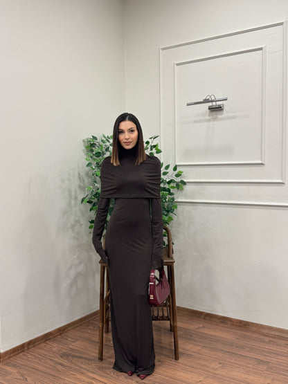 Elegant Kahverengi Pinterest Elbise