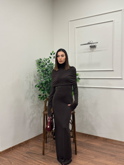 Elegant Kahverengi Pinterest Elbise