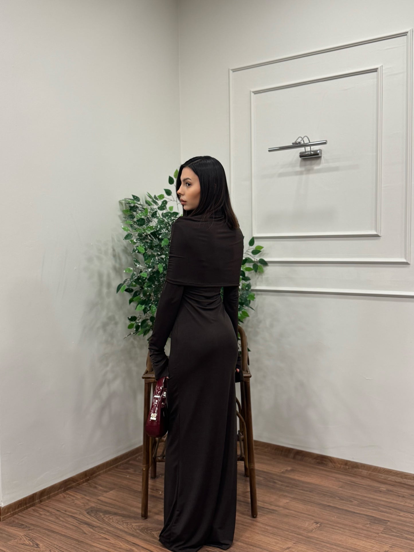 Elegant Kahverengi Pinterest Elbise