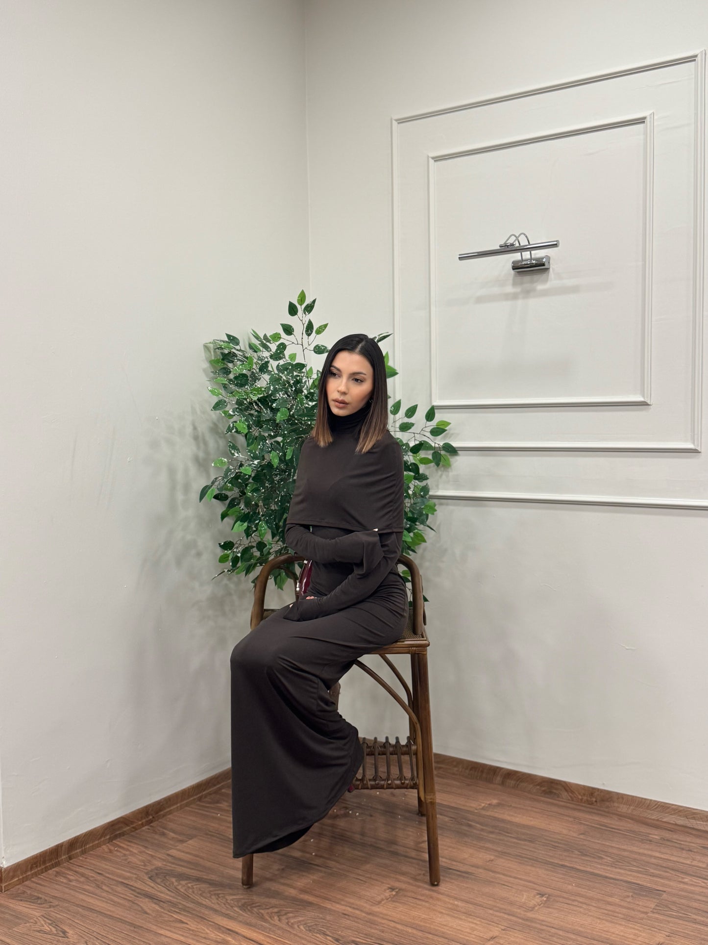 Elegant Kahverengi Pinterest Elbise