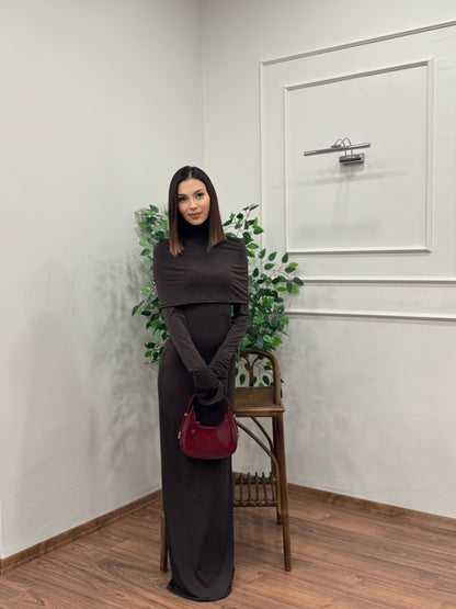 Elegant Kahverengi Pinterest Elbise