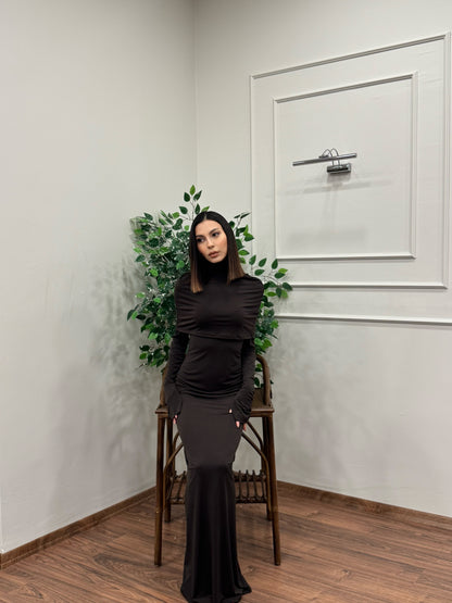 Elegant Kahverengi Pinterest Elbise