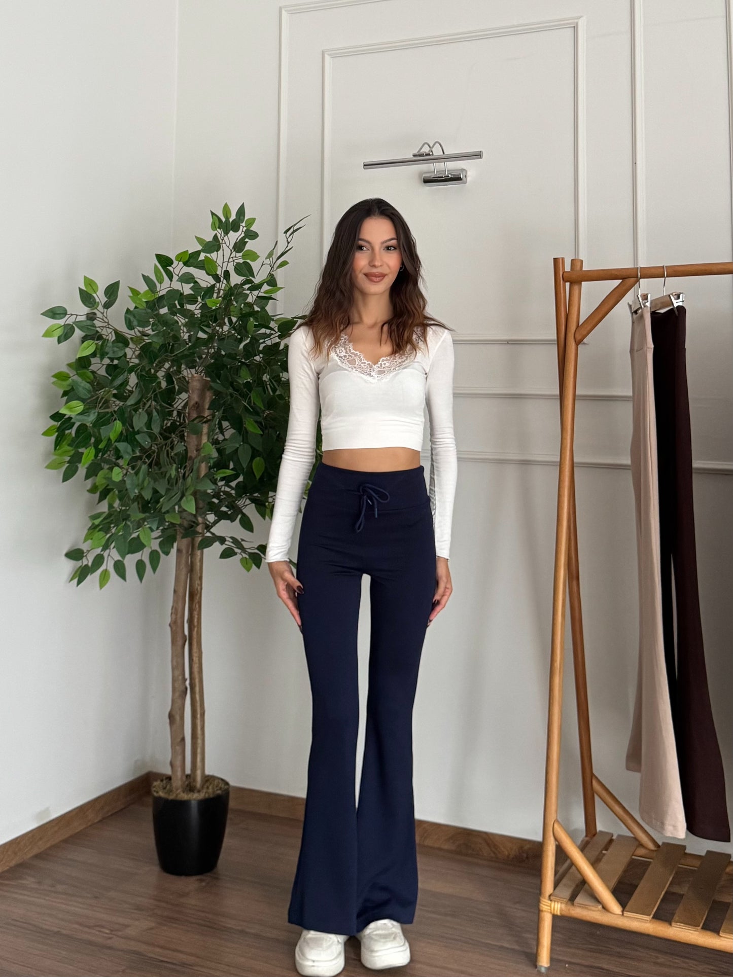 Flare Modal İspanyol Lacivert Pantolon