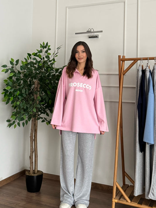 Proces Polo Bluz Pantolon Pembe Takım
