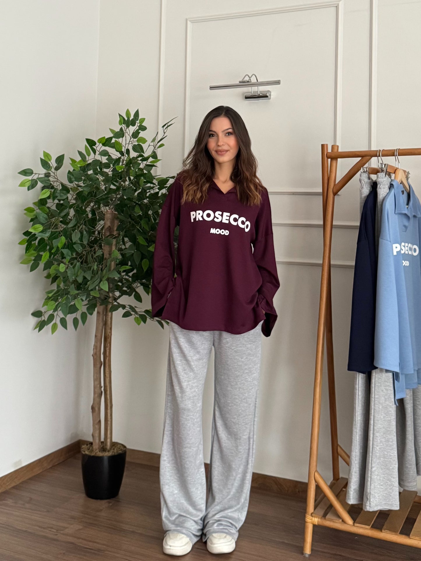 Proces Polo Bluz Pantolon Bordo Takım