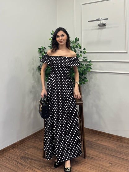Rosalie Puantiyeli Madonna Siyah Elbise