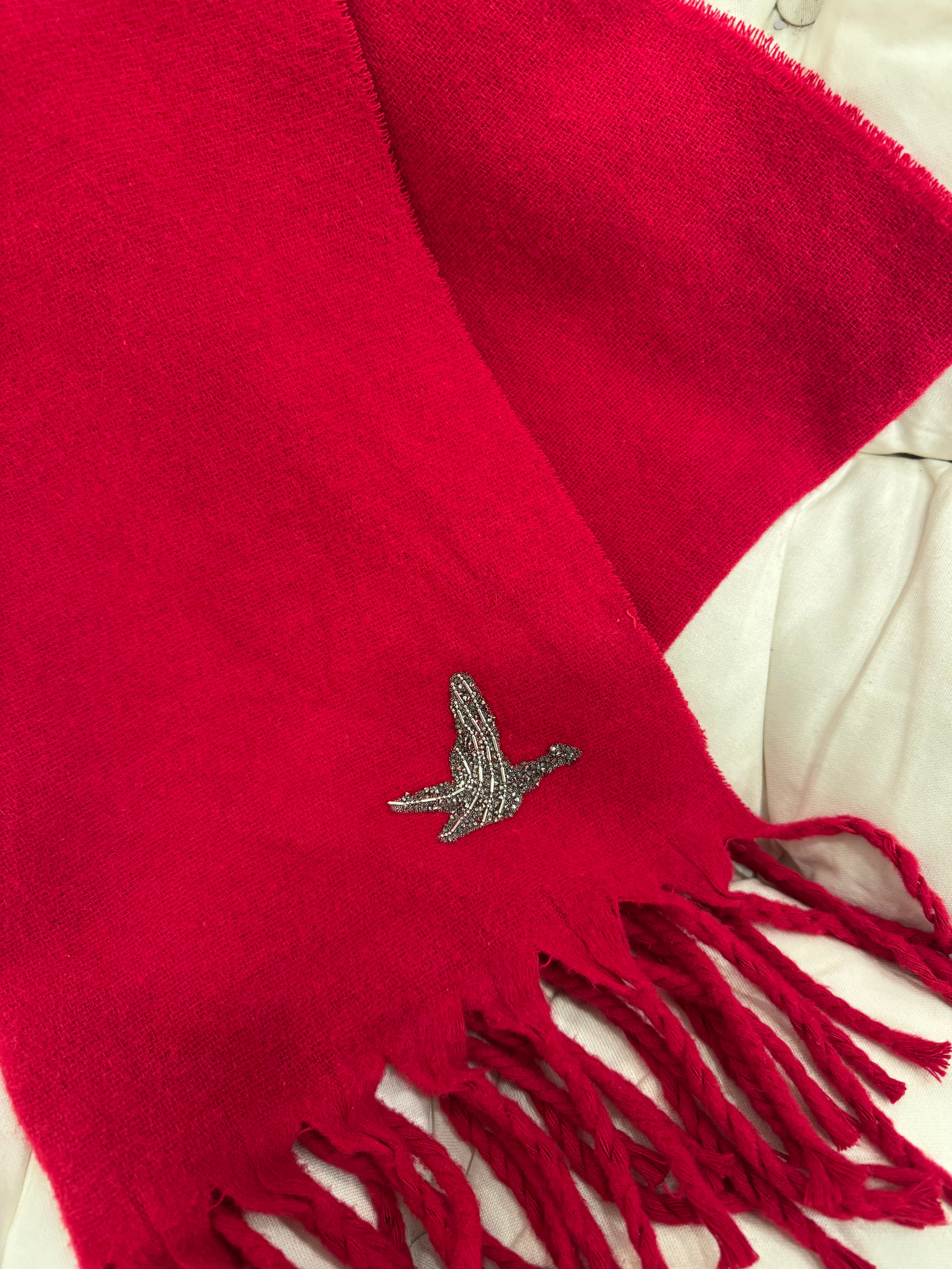 Bymn Yün Kırmızı Atkı