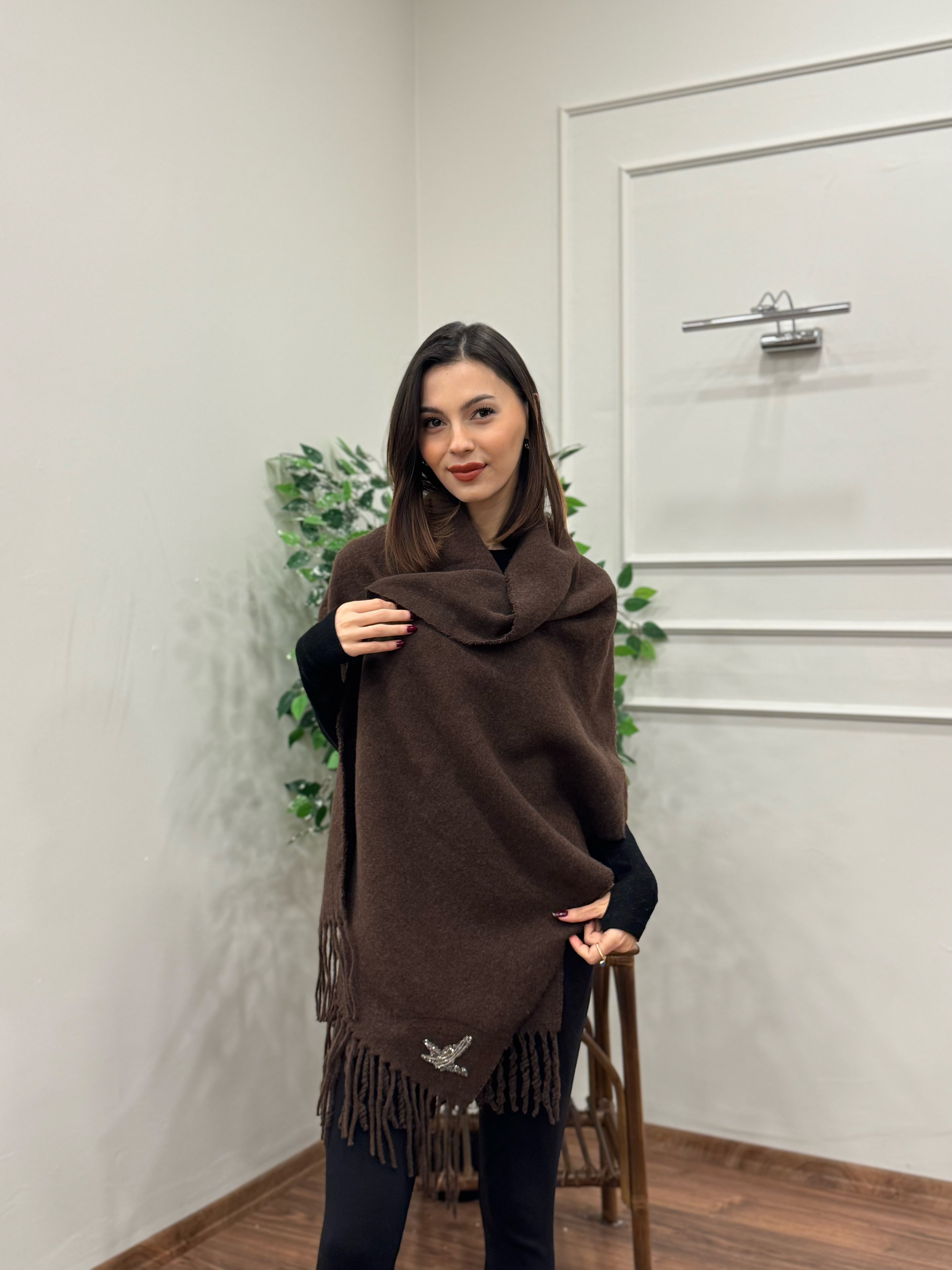 Bymn Yün Kahverengi Atkı