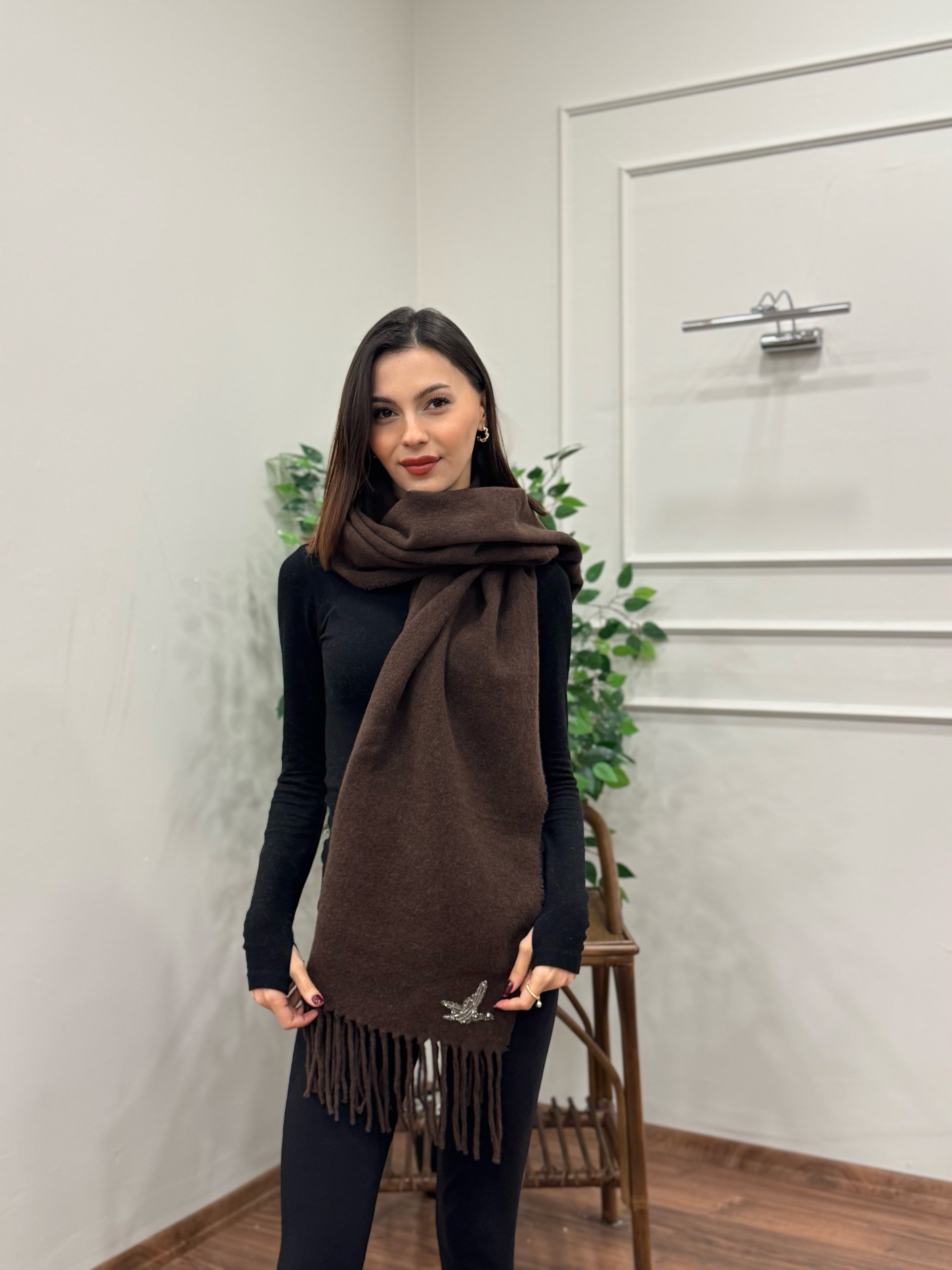 Bymn Yün Kahverengi Atkı