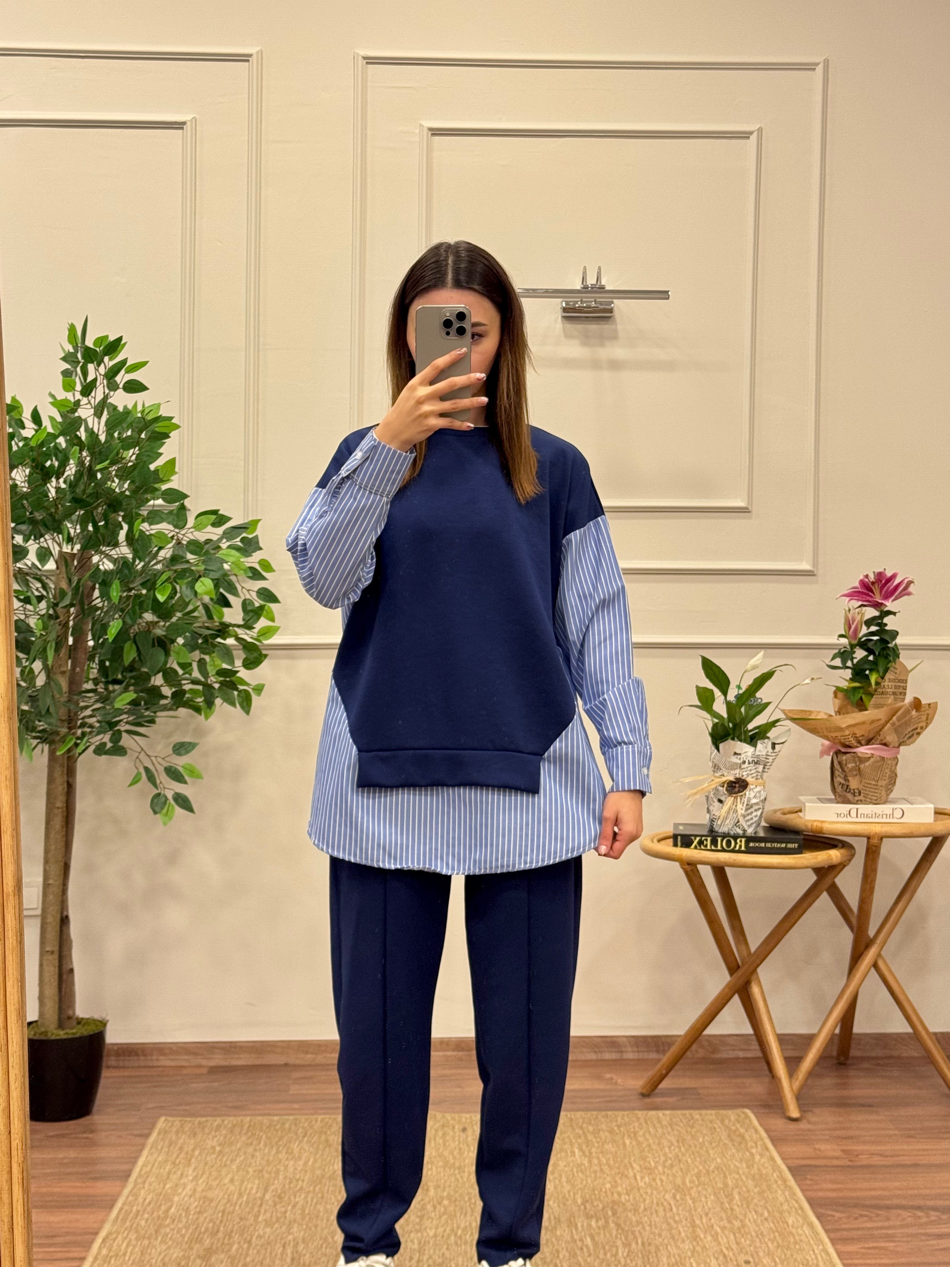 Oys Kumaş Gömlek Bluz Pantolon Takım