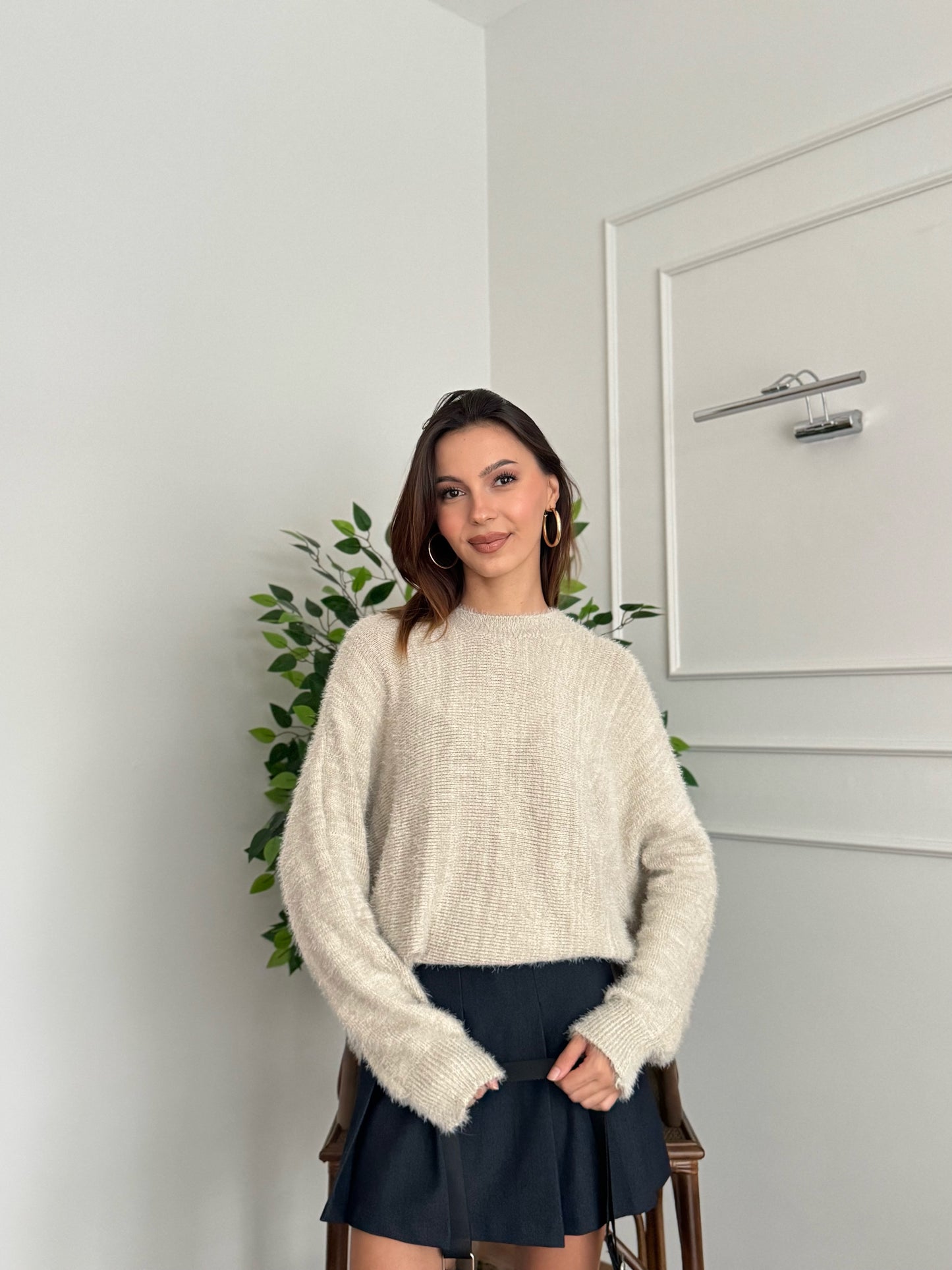 Sakallı Yarasa Kol Vizon Kazak