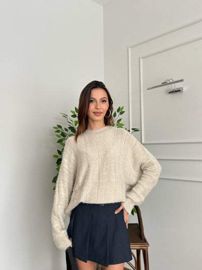 Sakallı Yarasa Kol Vizon Kazak