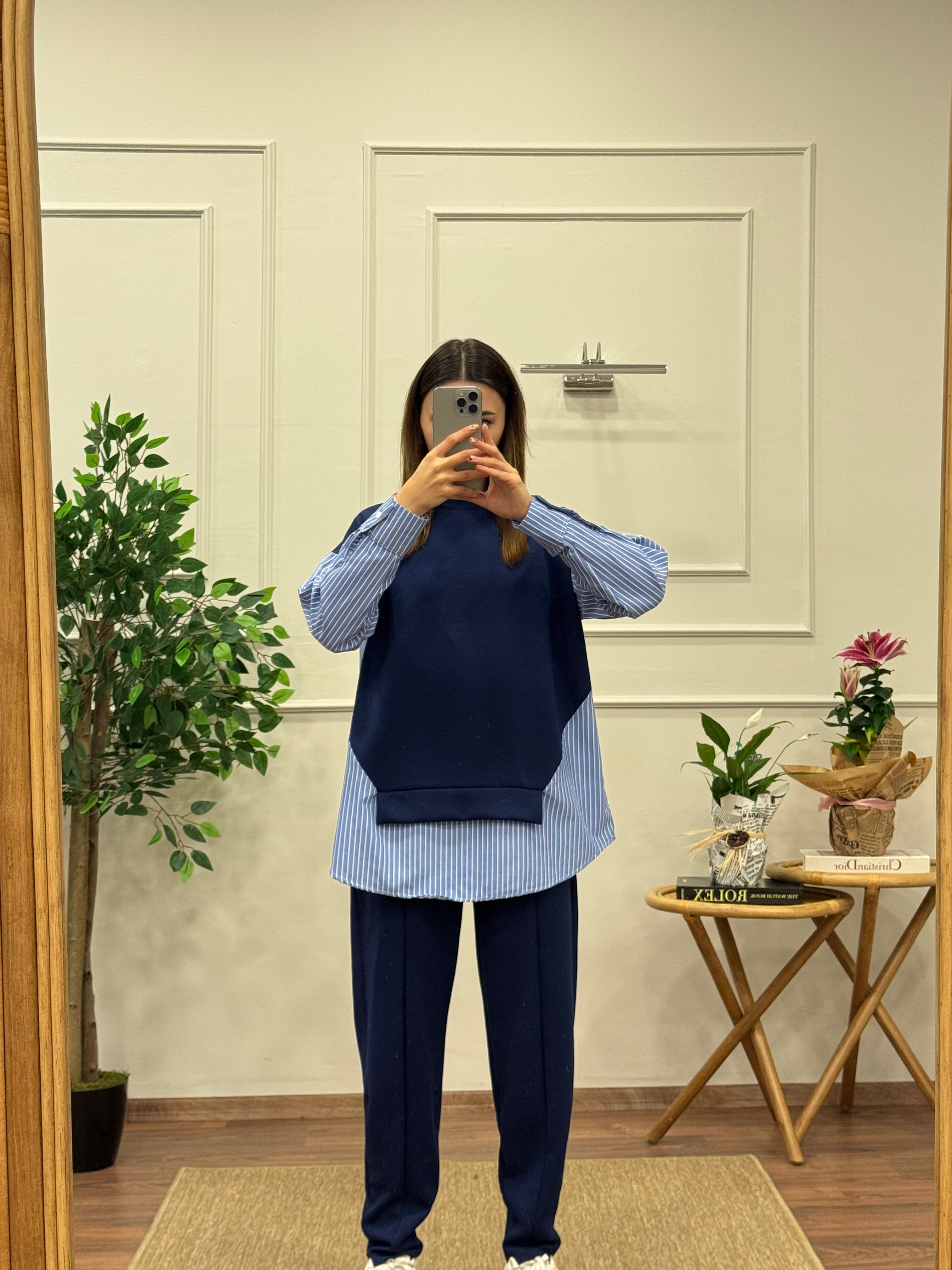 Oys Kumaş Gömlek Bluz Pantolon Takım