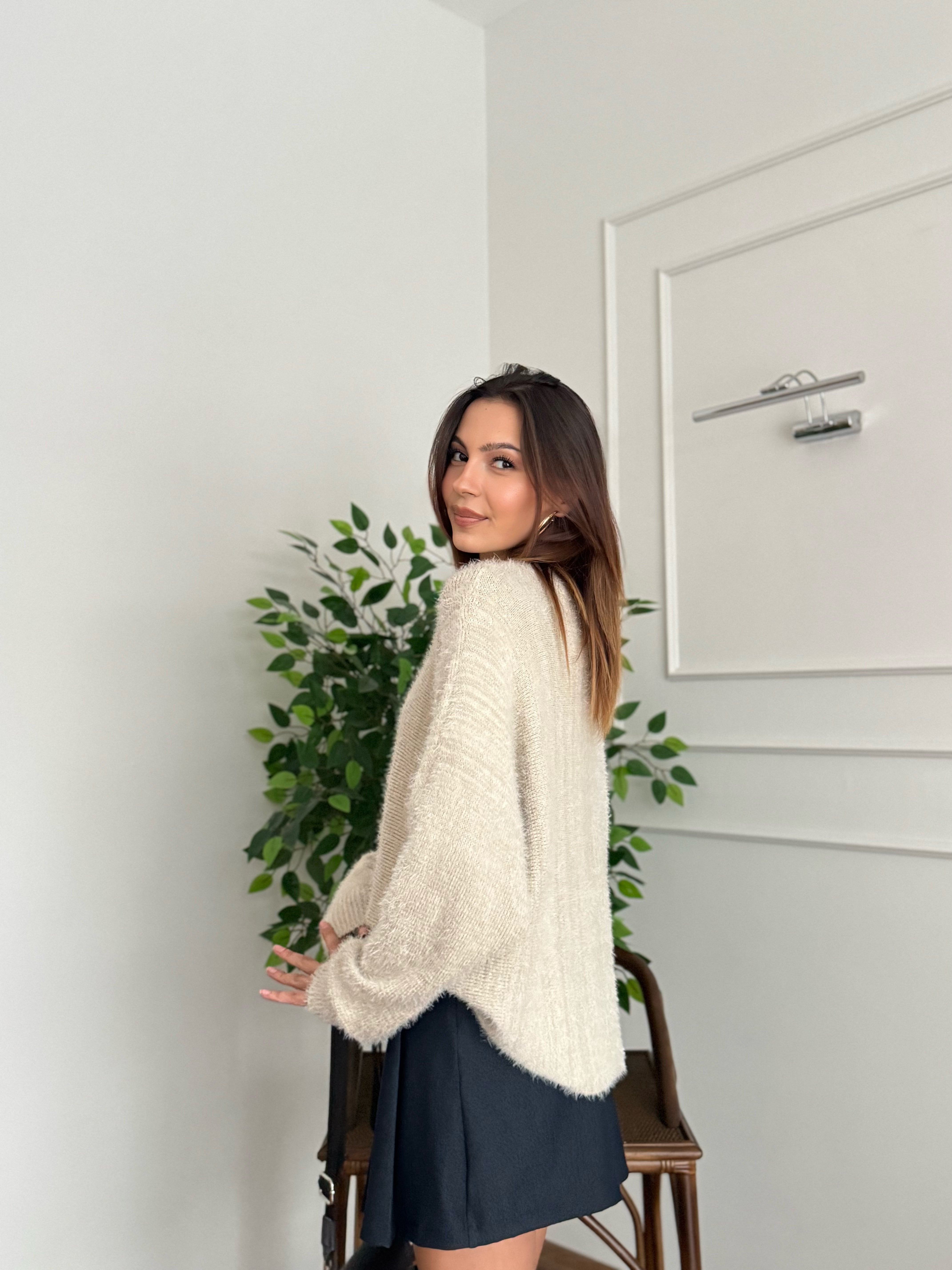 Sakallı Yarasa Kol Vizon Kazak