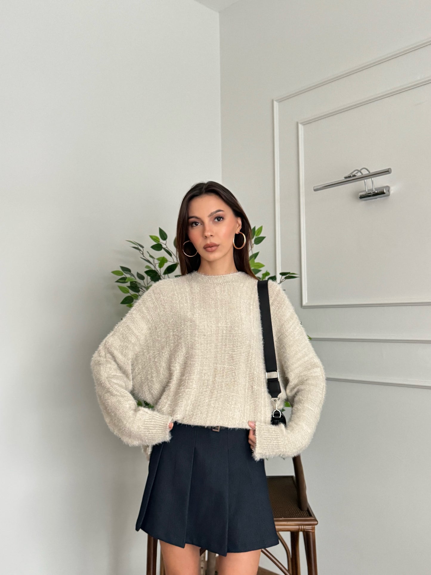 Sakallı Yarasa Kol Vizon Kazak