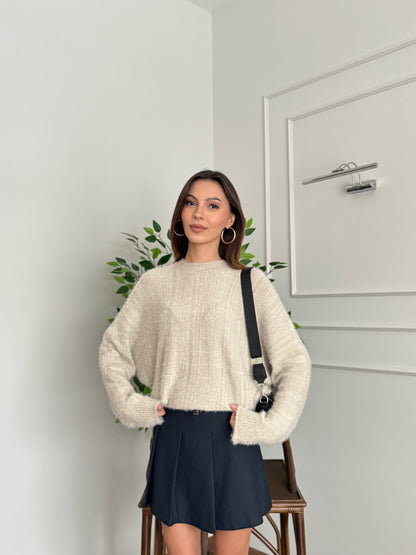 Sakallı Yarasa Kol Vizon Kazak