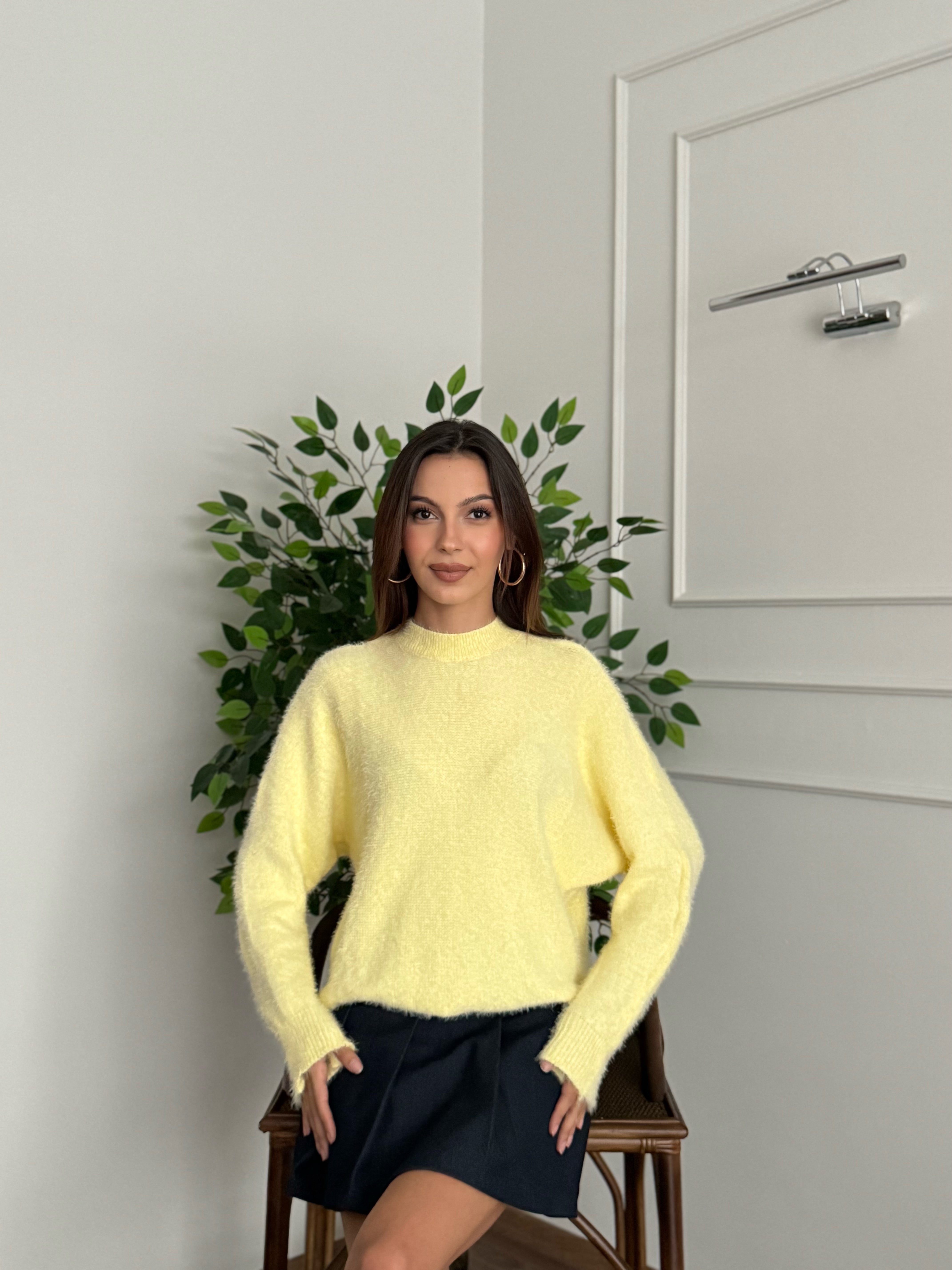 Sakallı Yarasa Kol Sarı Kazak