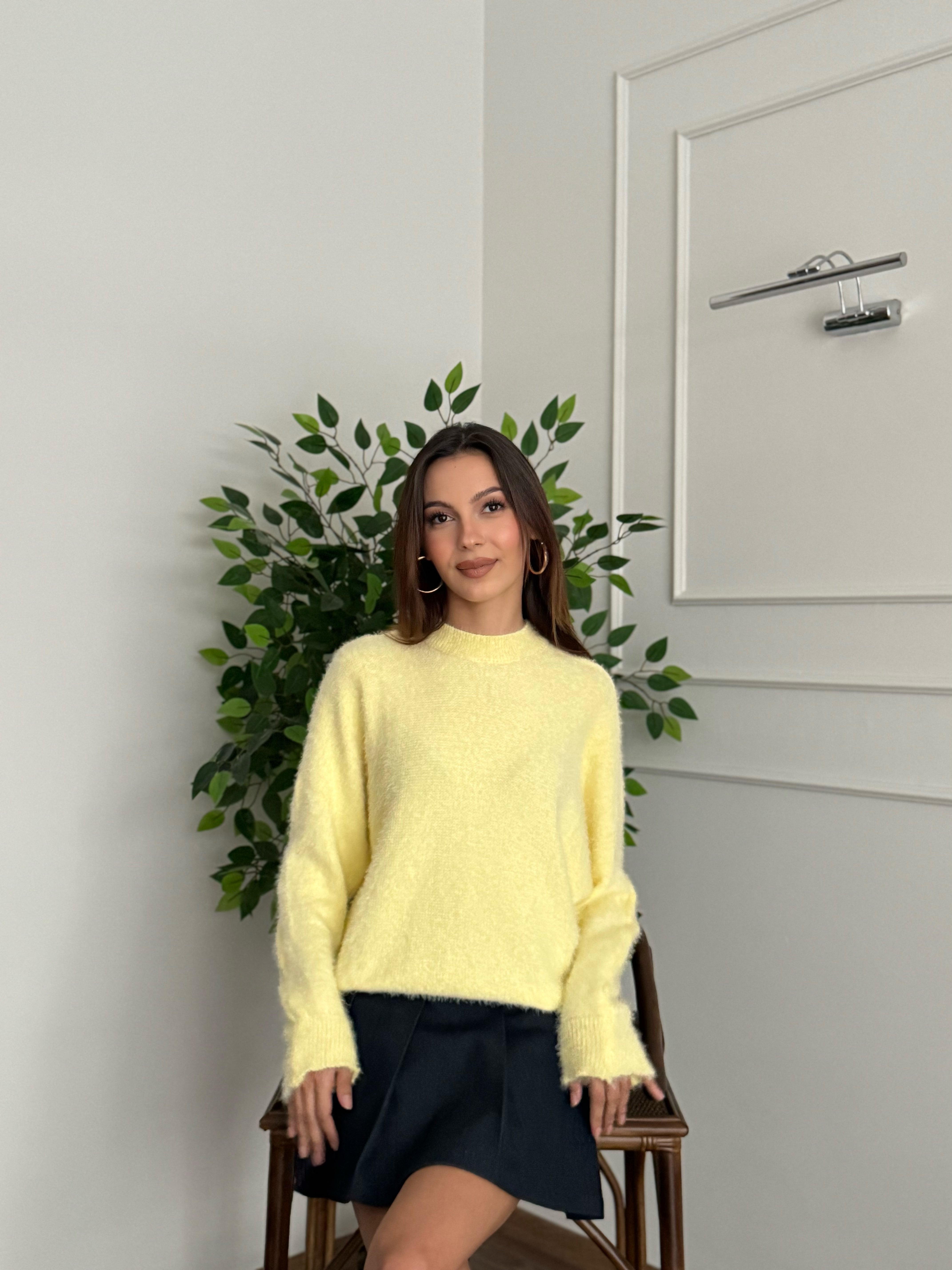 Sakallı Yarasa Kol Sarı Kazak