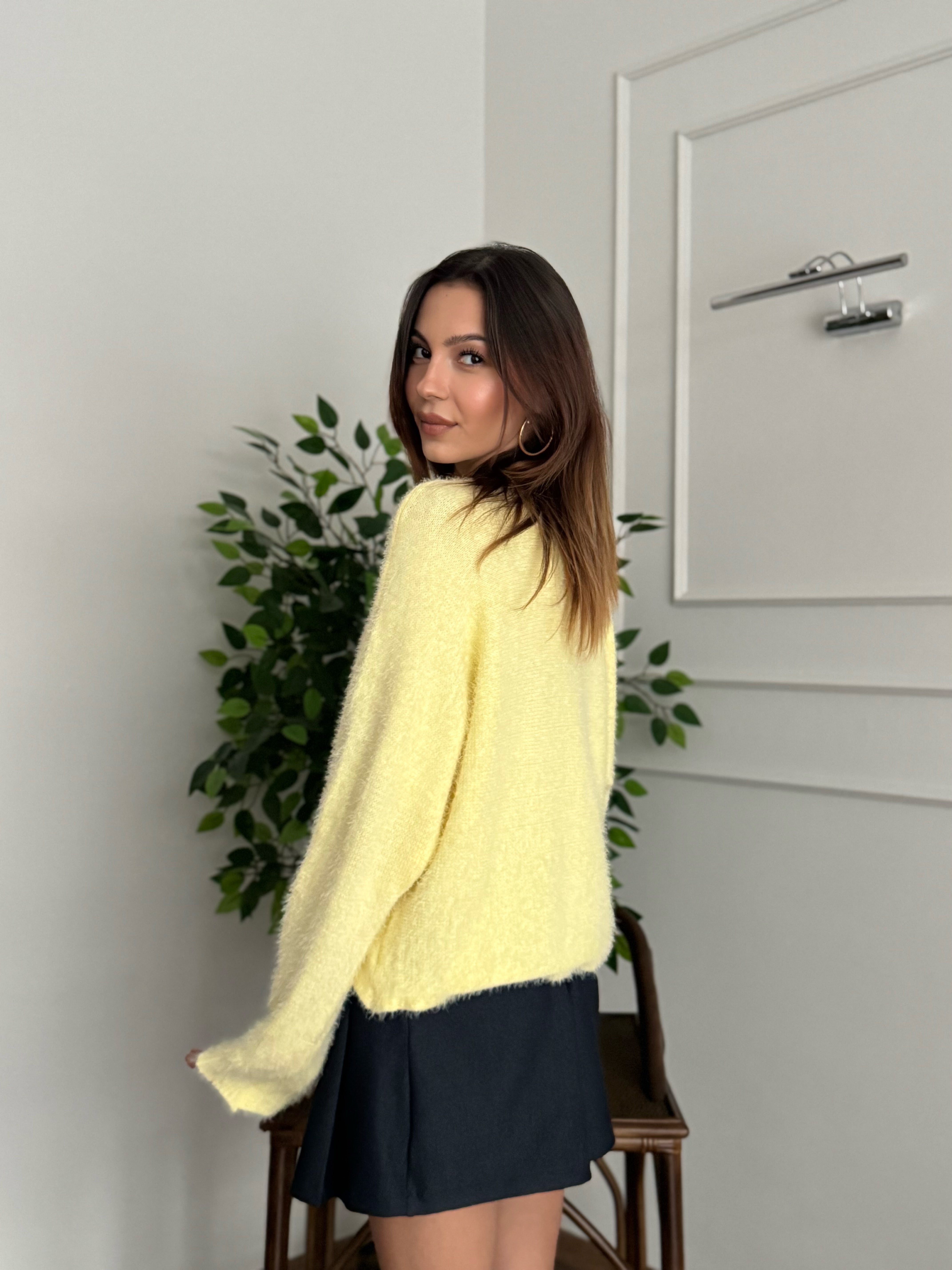 Sakallı Yarasa Kol Sarı Kazak