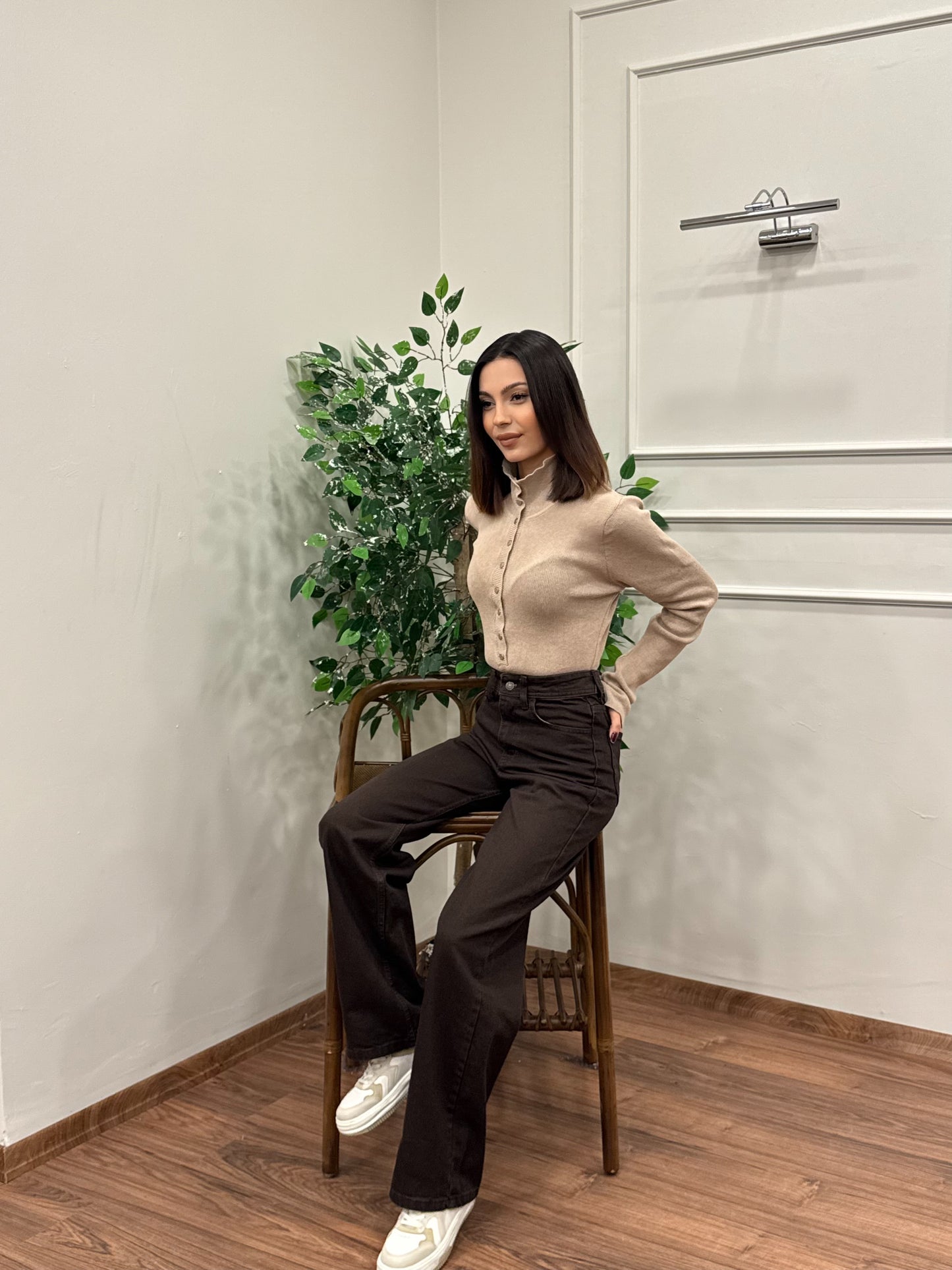 Wide Leg Kahverengi Jean