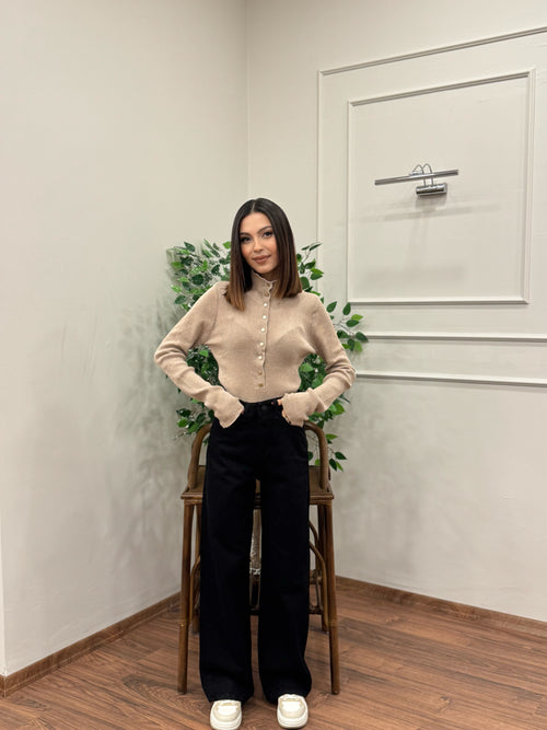 Wide Leg Siyah Jean