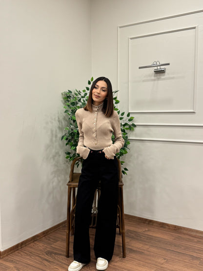 Wide Leg Siyah Jean
