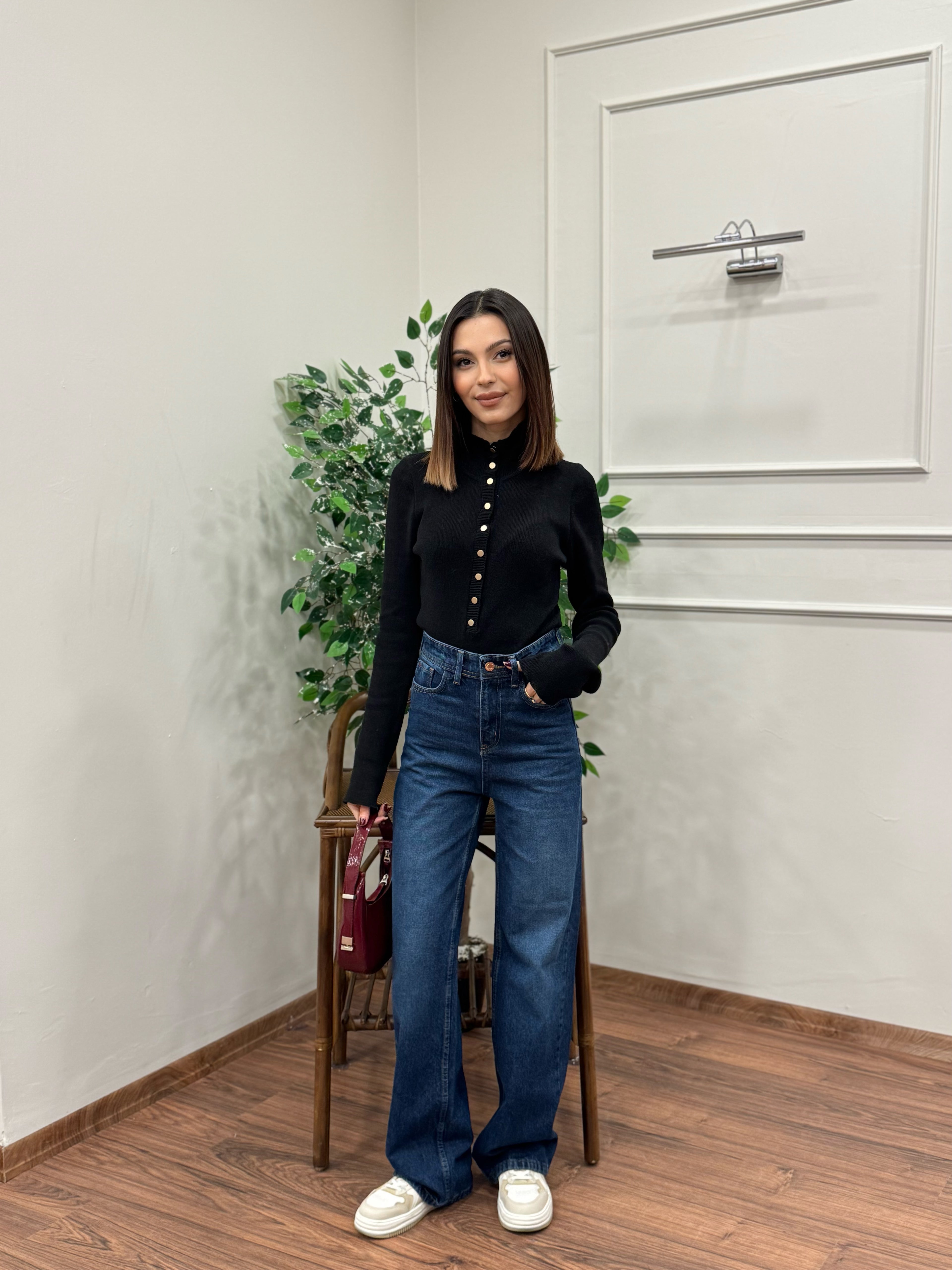 Wide Leg Açık Lacivert Jean