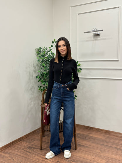 Wide Leg Açık Lacivert Jean