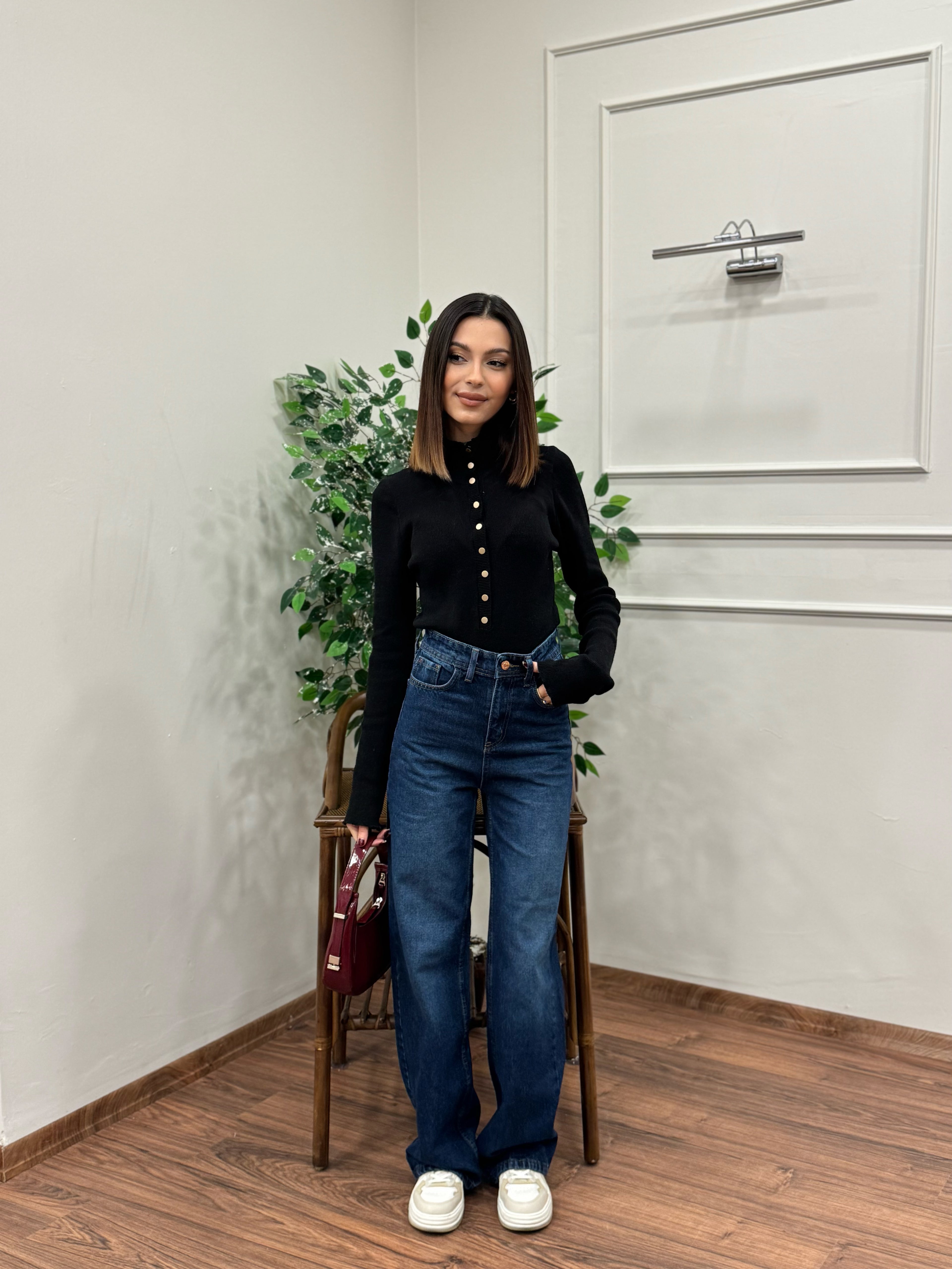 Wide Leg Açık Lacivert Jean