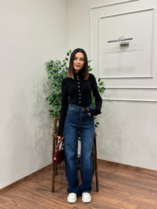 Wide Leg Açık Lacivert Jean