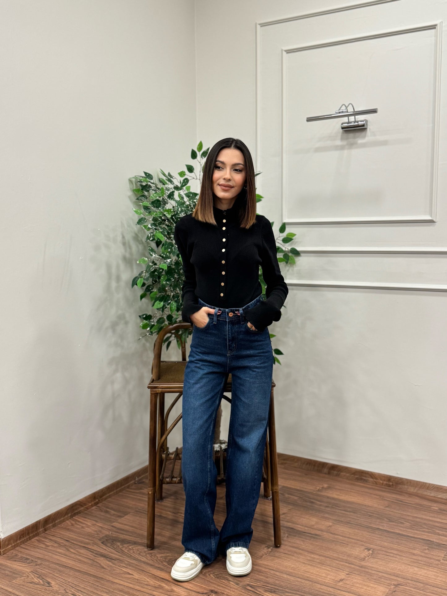 Wide Leg Açık Lacivert Jean