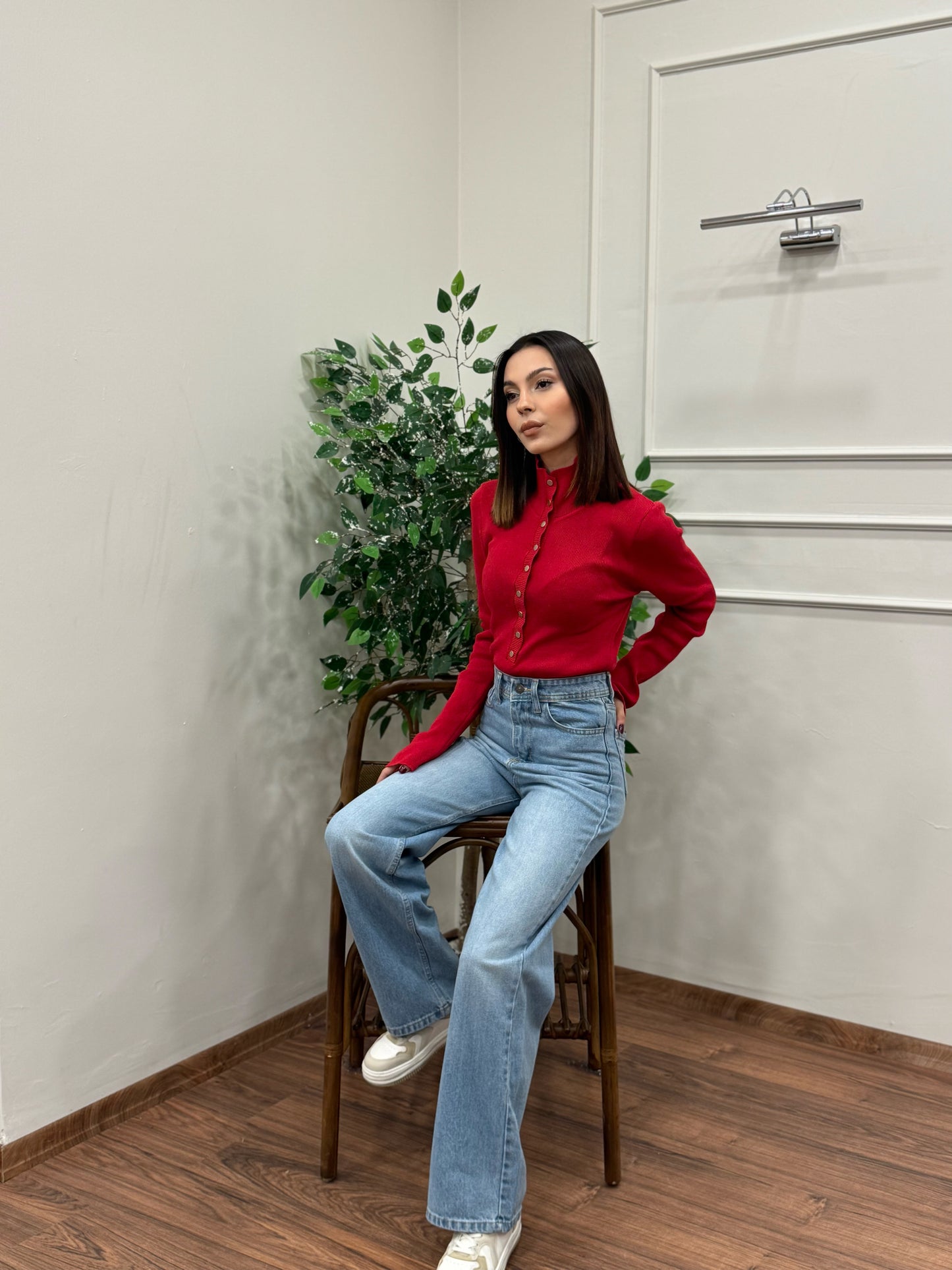 Wide Leg Buz Mavi Jean