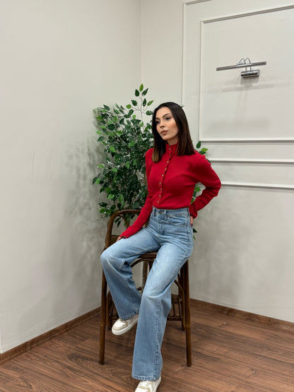 Wide Leg Buz Mavi Jean