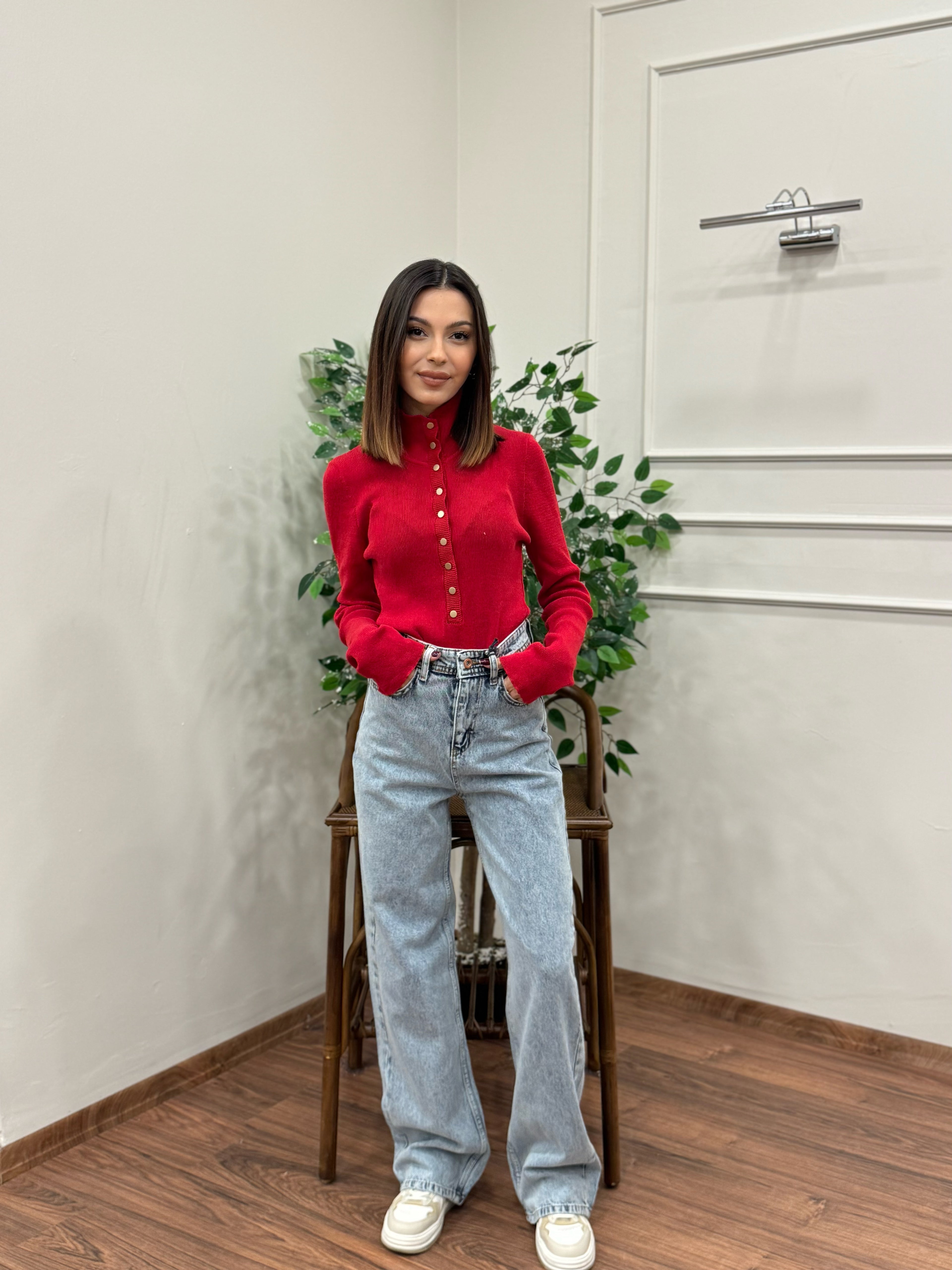 Wide Leg Kar Yıkamalı Jean