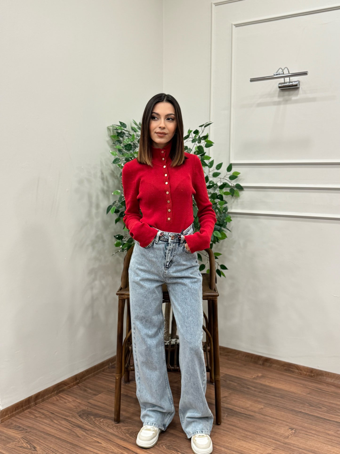 Wide Leg Kar Yıkamalı Jean