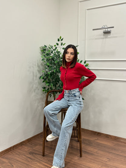 Wide Leg Kar Yıkamalı Jean
