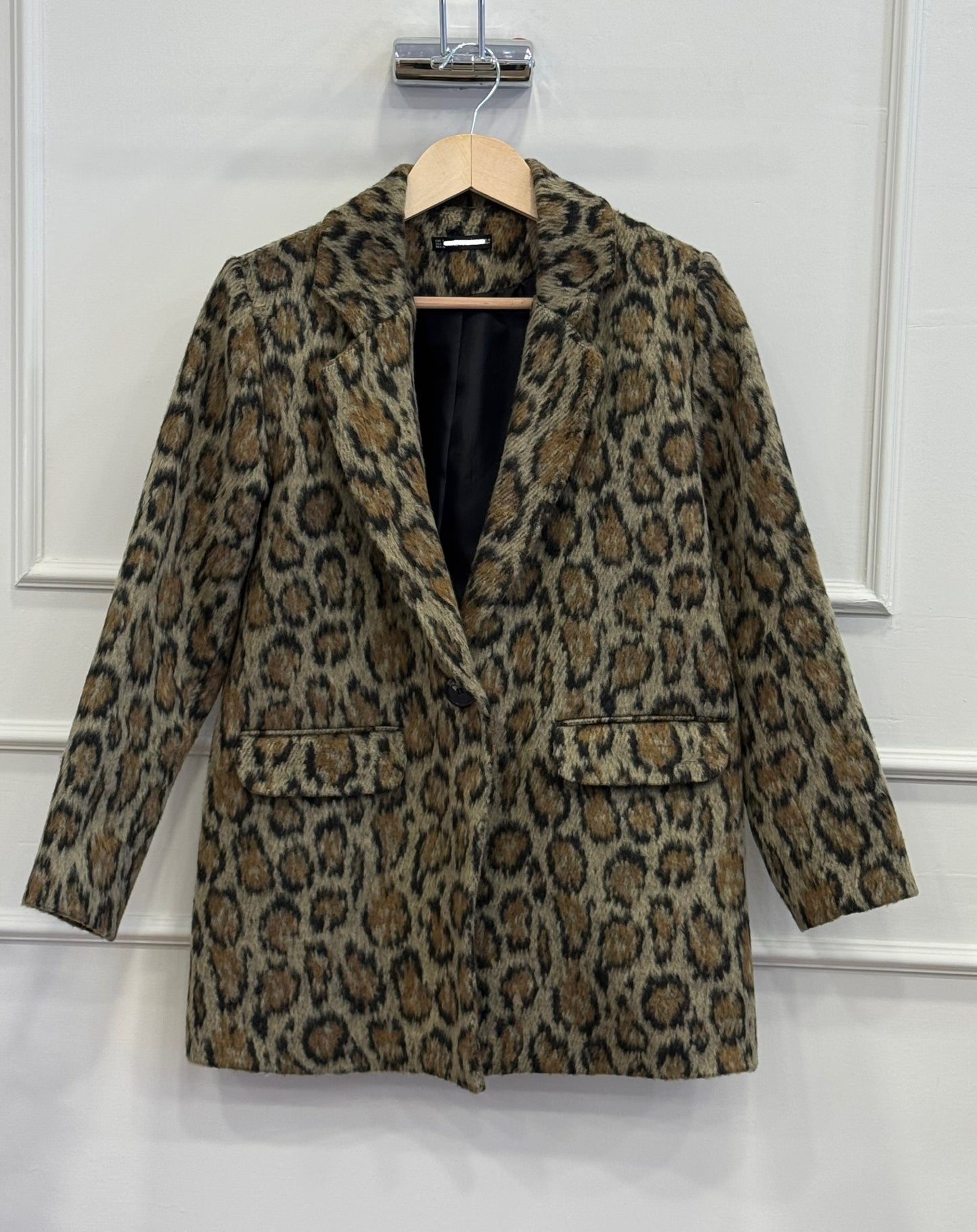 Leopar Desen Blazer Ceket