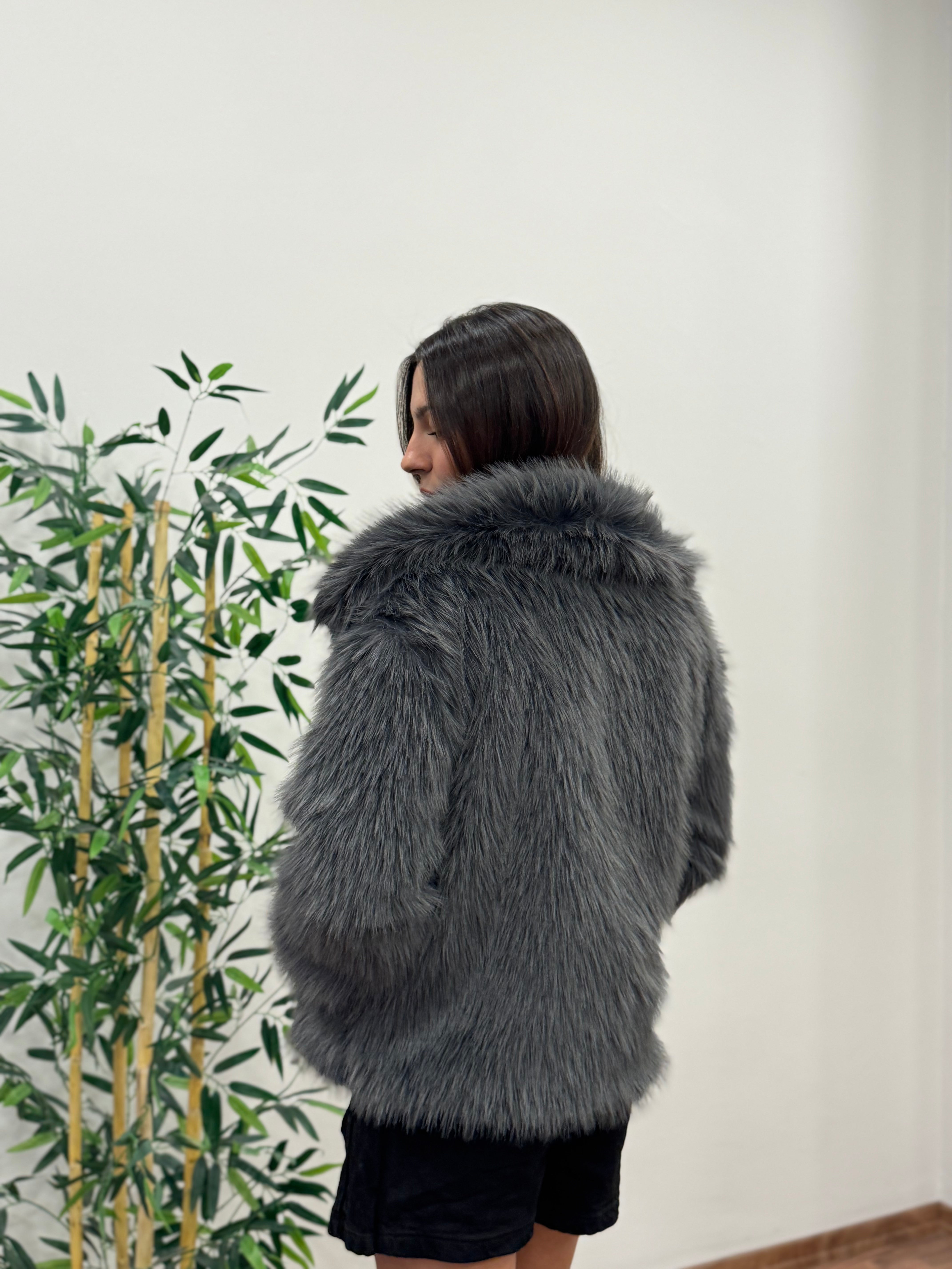 Antrasit Astarlı Cepli Premium Kürk