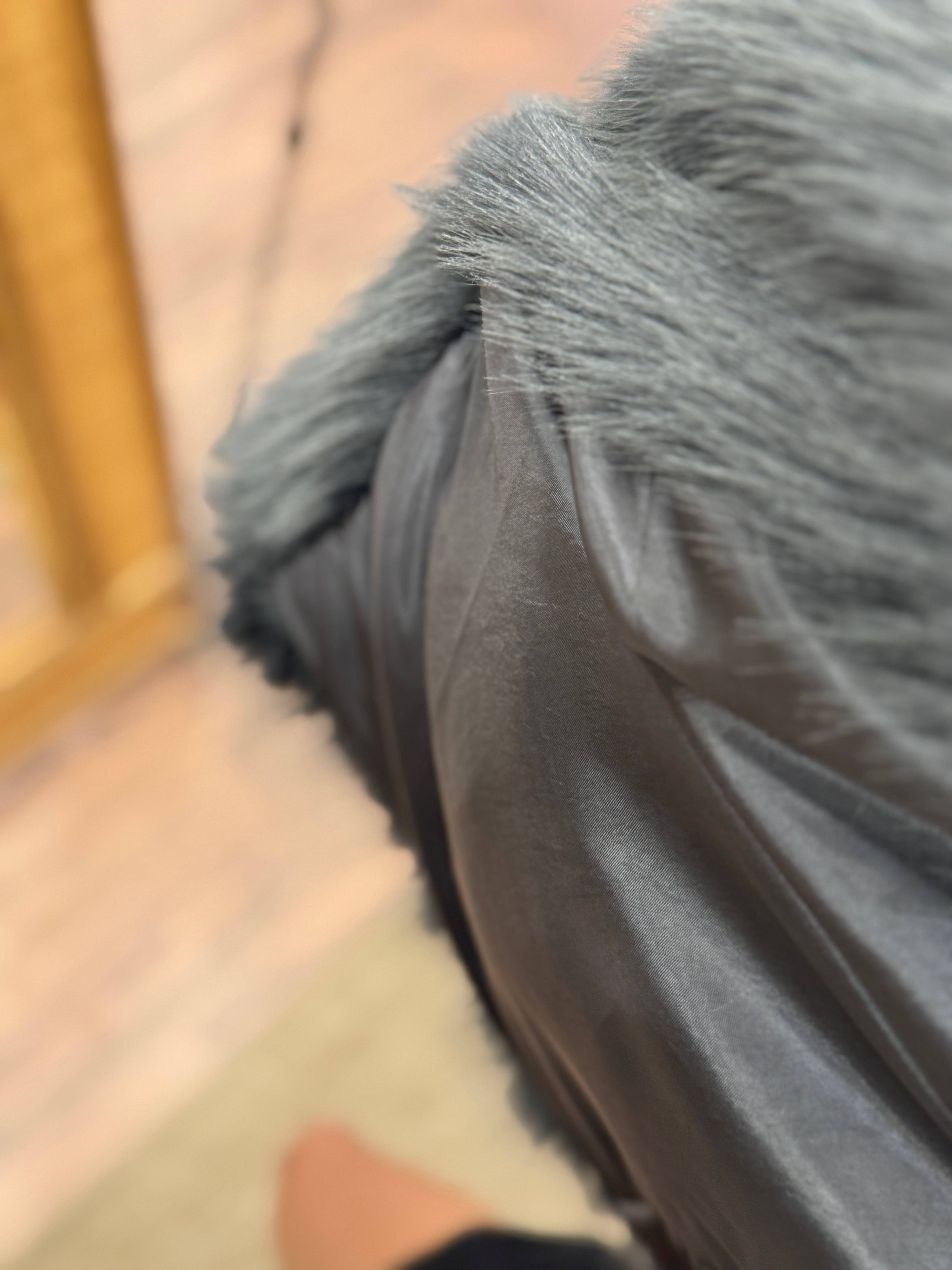 Antrasit Astarlı Cepli Premium Kürk