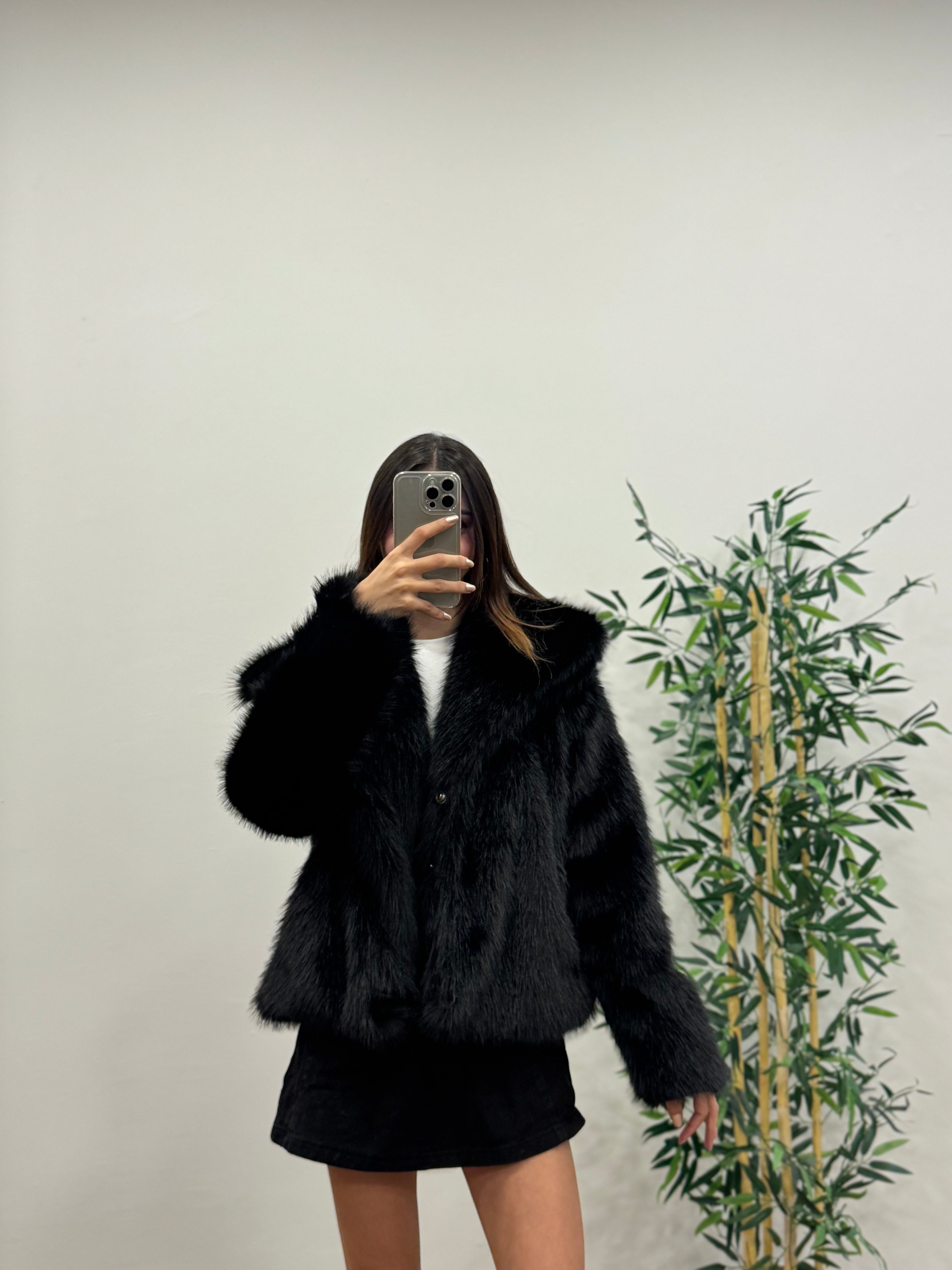 Siyah Astarlı Cepli Premium Kürk