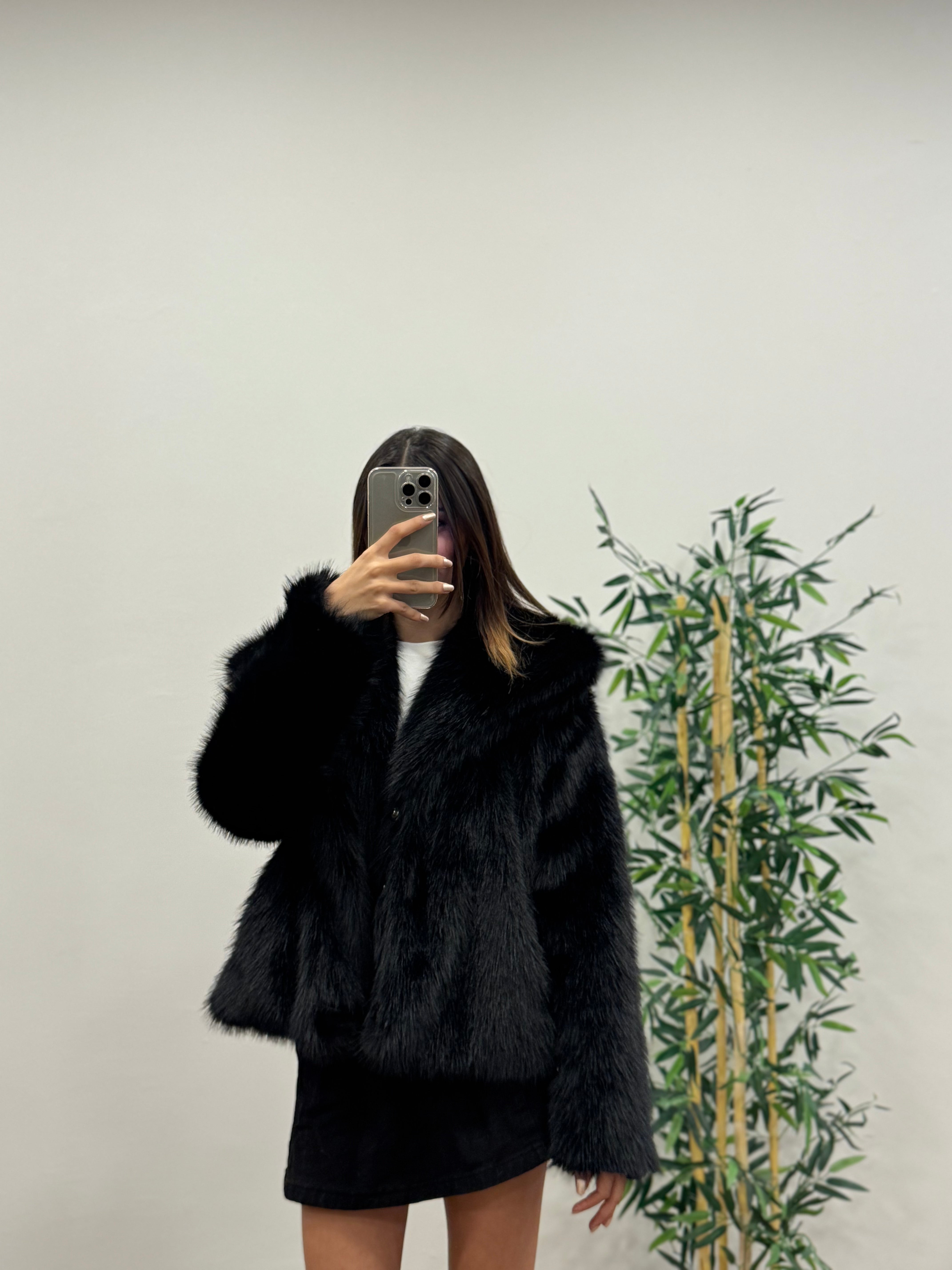 Siyah Astarlı Cepli Premium Kürk