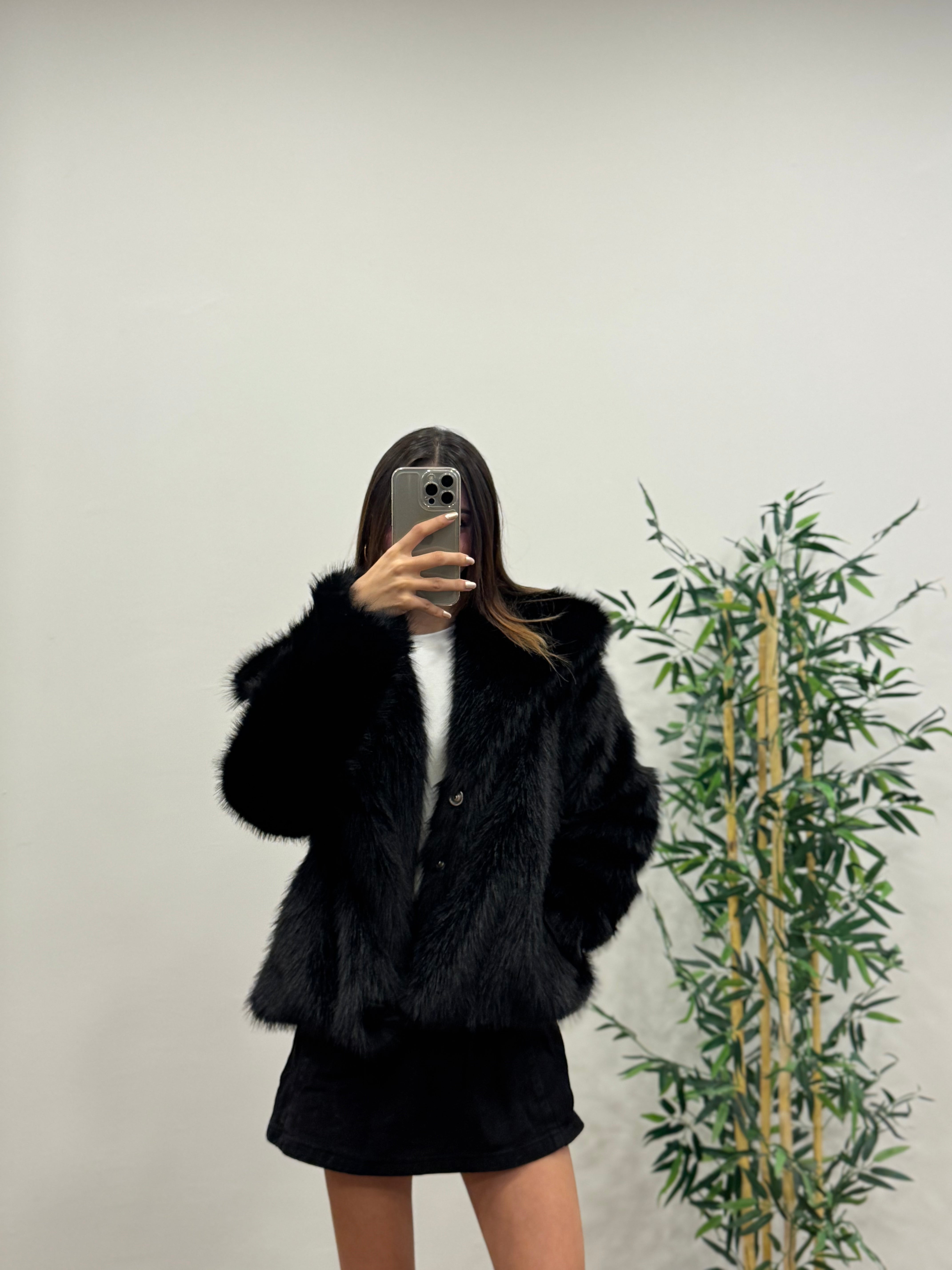 Siyah Astarlı Cepli Premium Kürk