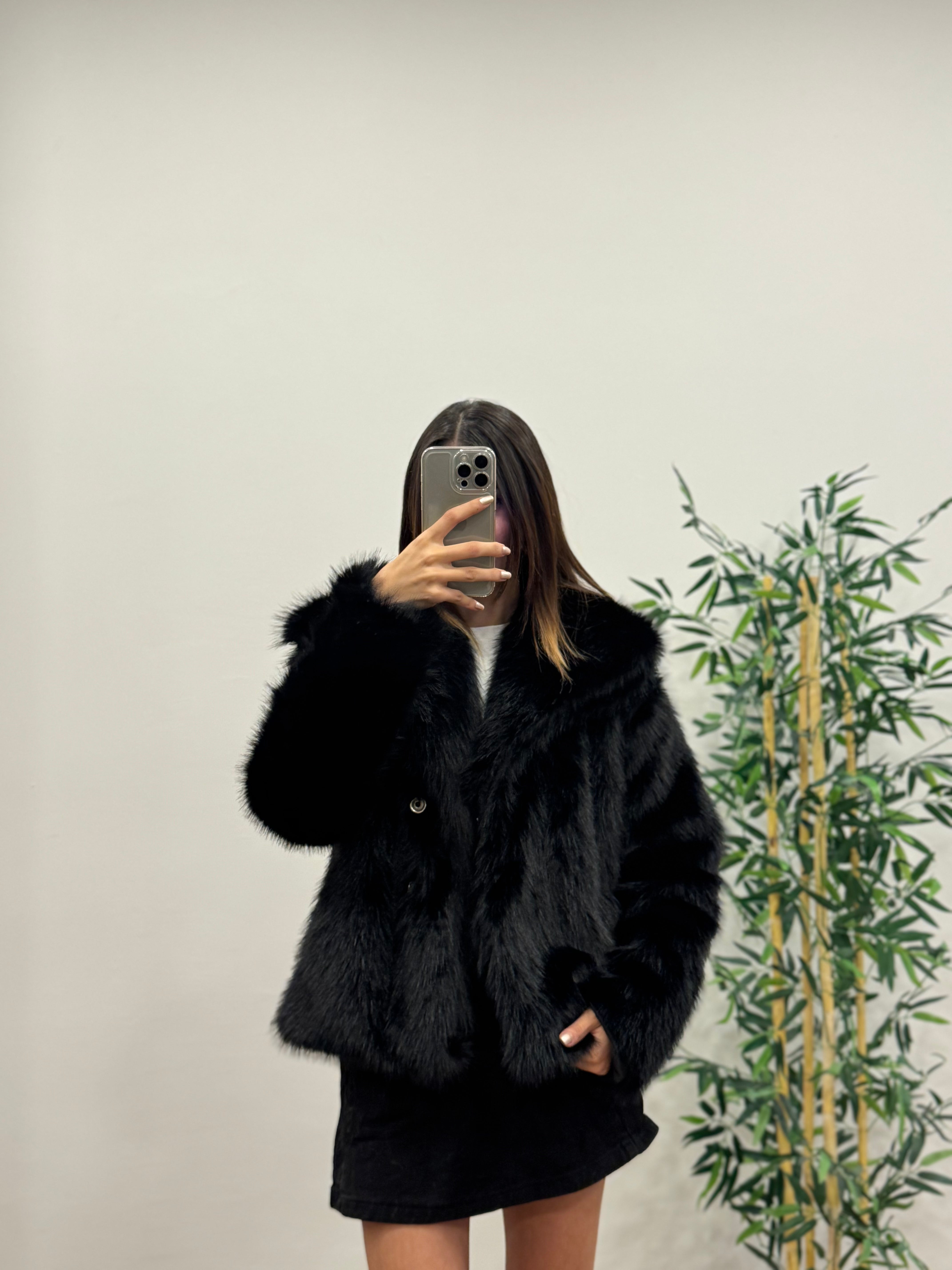 Siyah Astarlı Cepli Premium Kürk